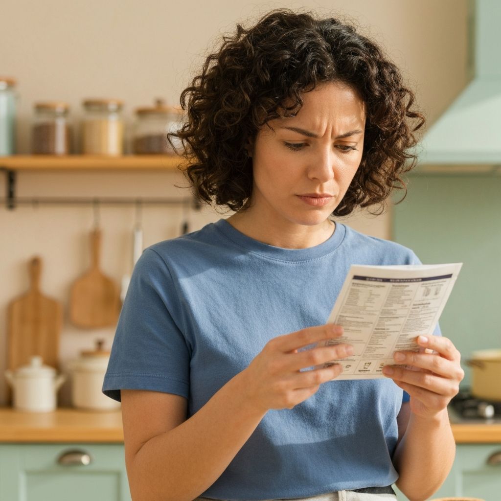 Person reading product information